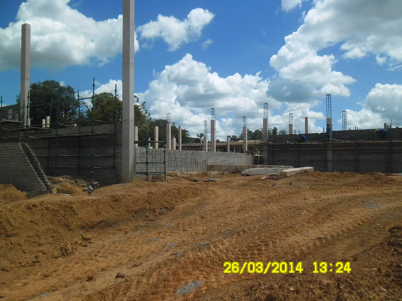 Completed perimeter blockwork walls at Mukuba Mall