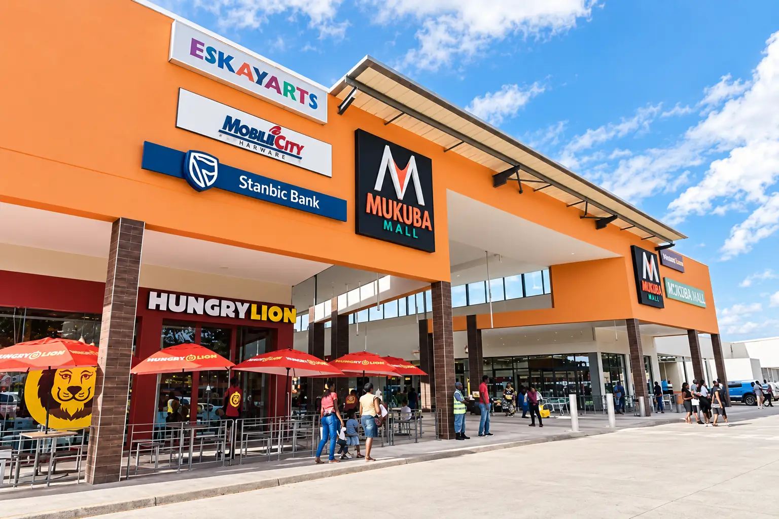 Completed Mukuba Mall in Kitwe, open to shoppers